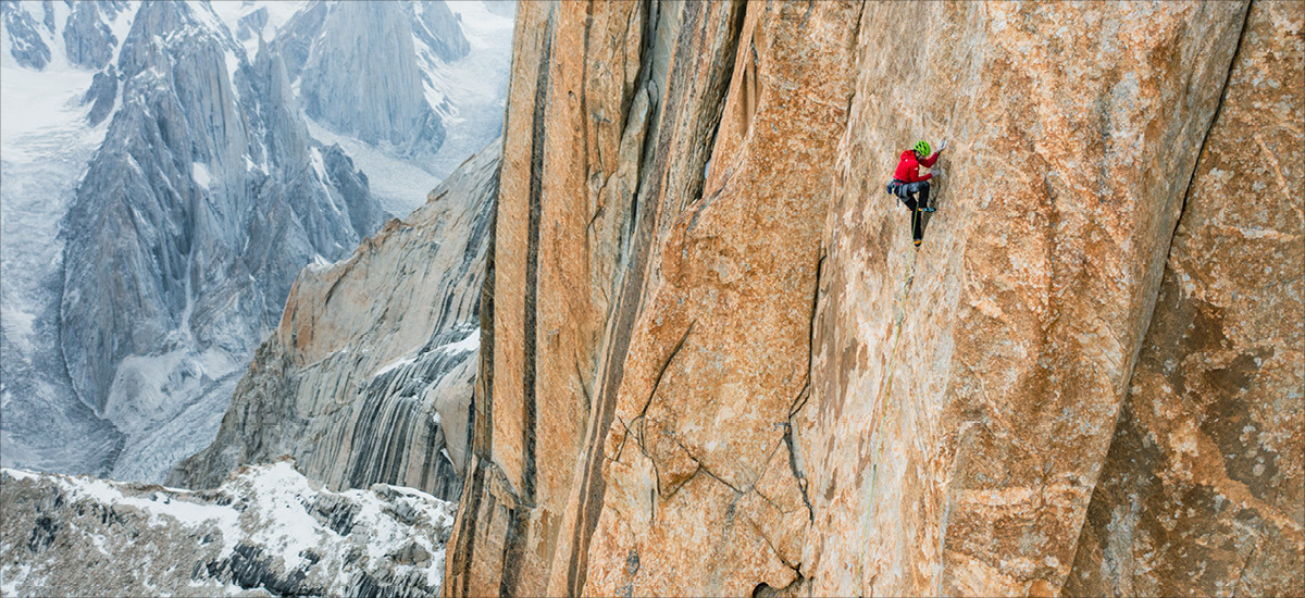 BD Ambassador Jacopo Larcher. Trango Tower, Pakistan. Photo: Jonathan Faeth