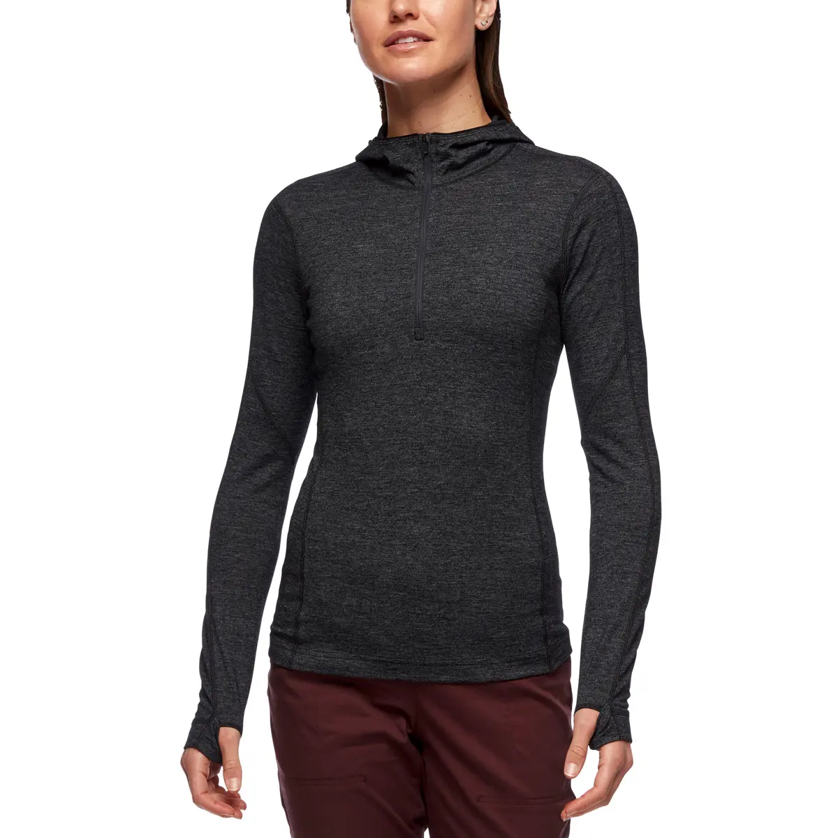 【OUTLET】ウィメンズ ソリューション150メリノベースレイヤー1/4ジップフーディー (ブラック M) ブラック M