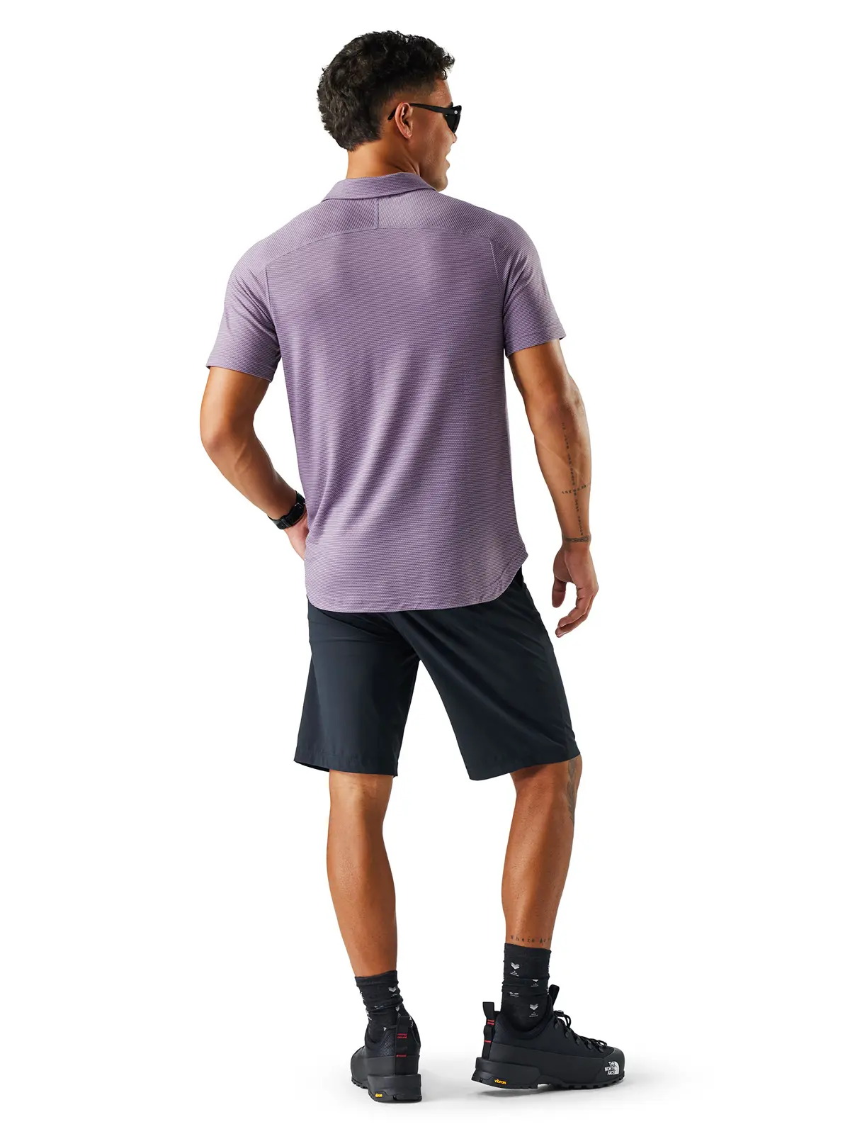 メンズ アクティブメッシュ ポロ パープルストームヘザー S