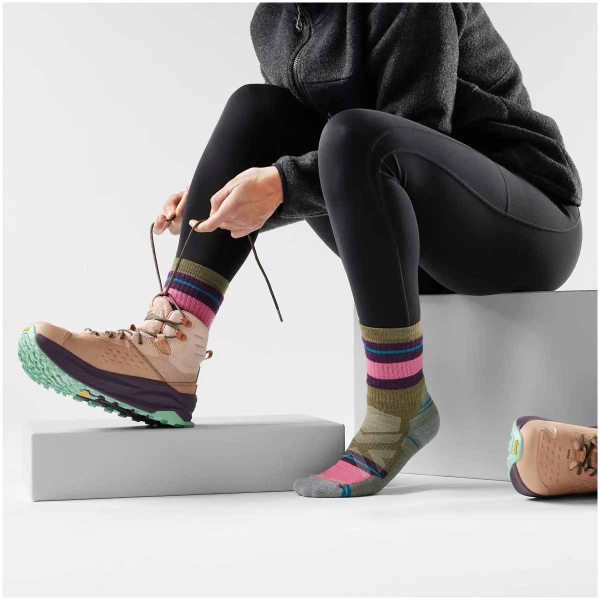 ウィメンズ ハイクフルクッション サターンスフィアクルー ウィンターモス S