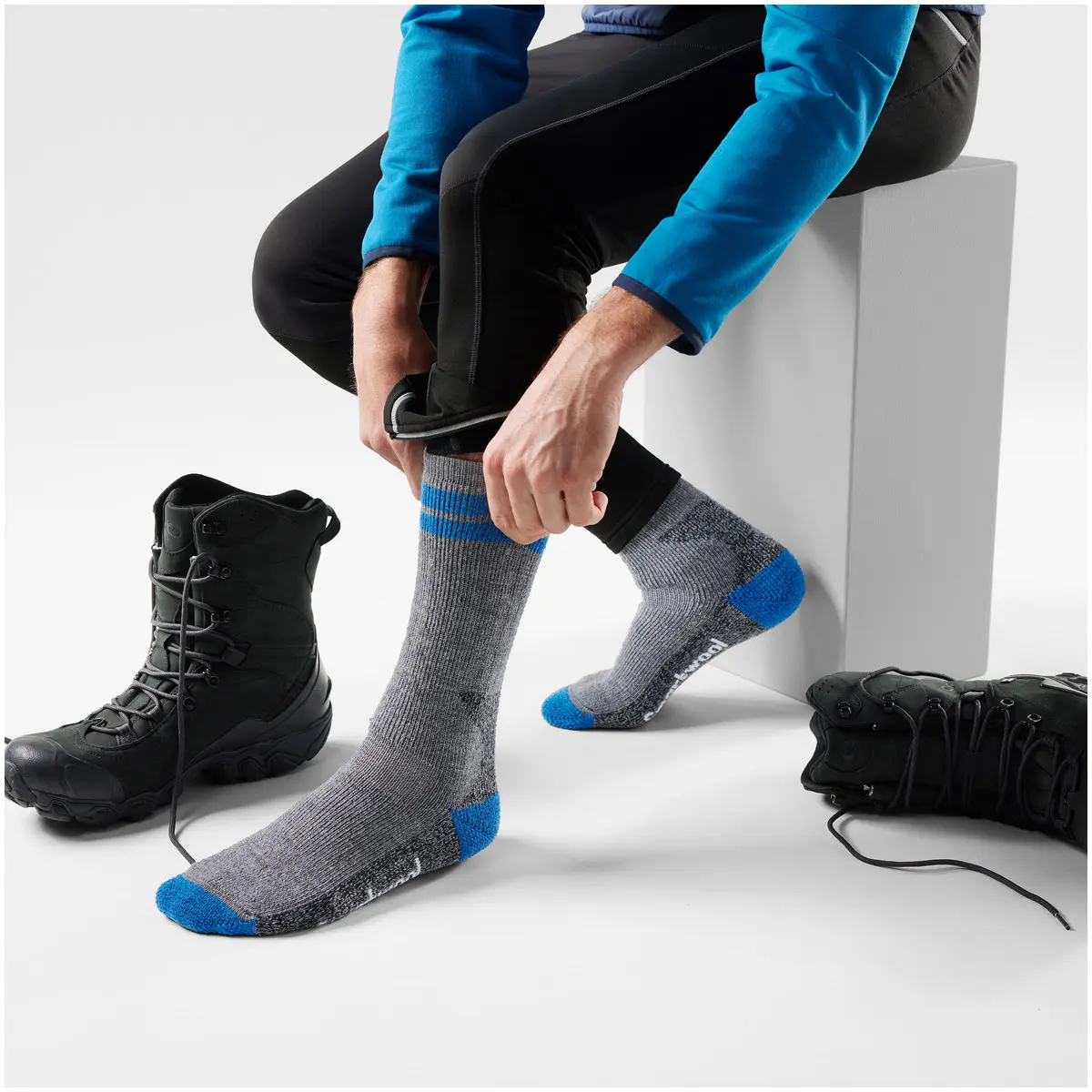 マウンテニア マキシマムクッション トールクルー ミディアムグレー M