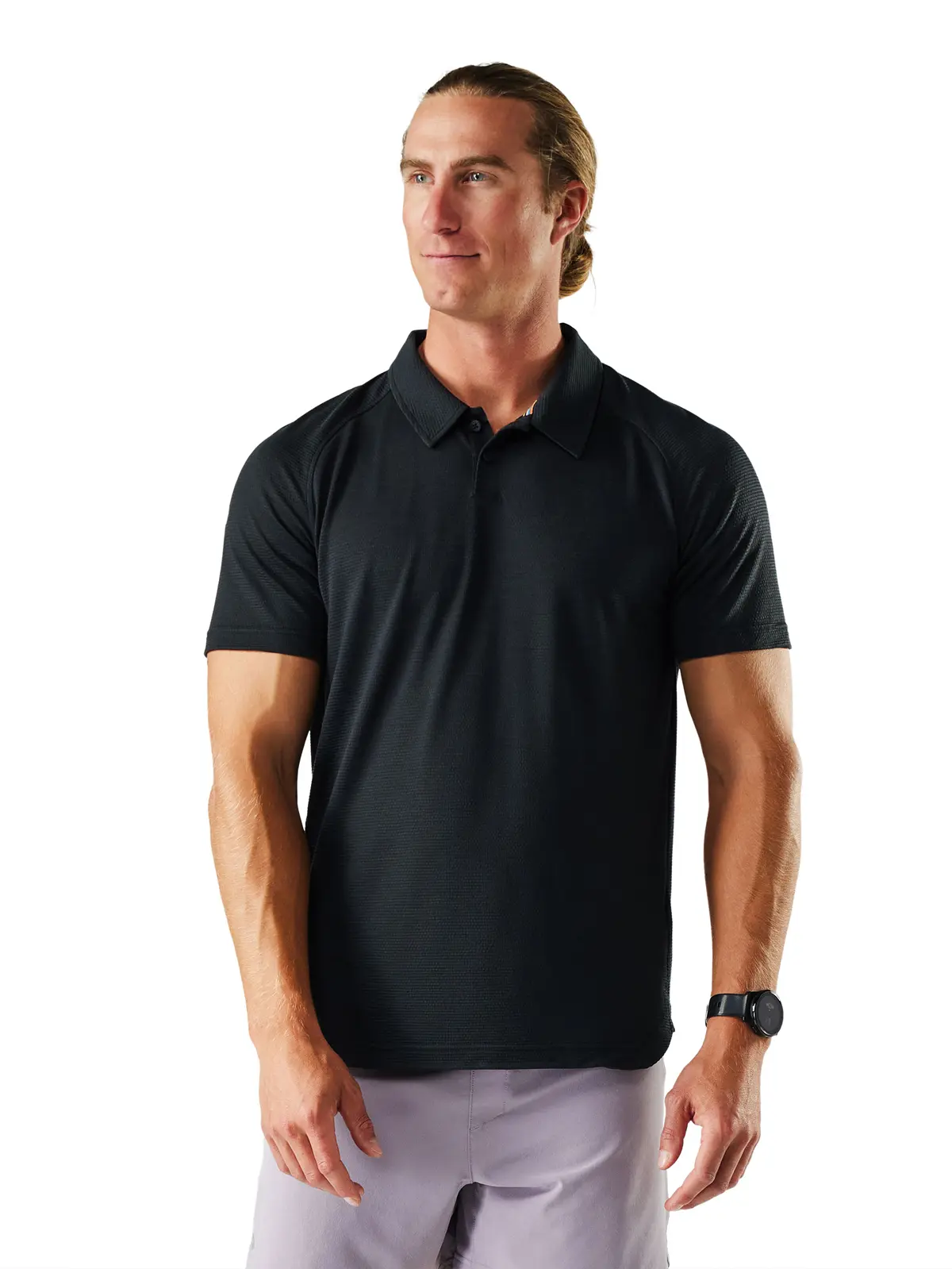 メンズ アクティブメッシュ ポロ ブラック S