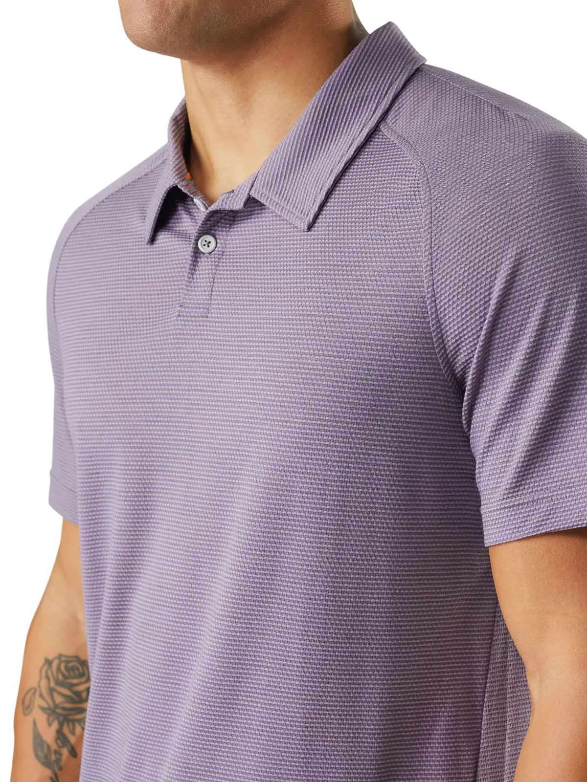 メンズ アクティブメッシュ ポロ パープルストームヘザー S