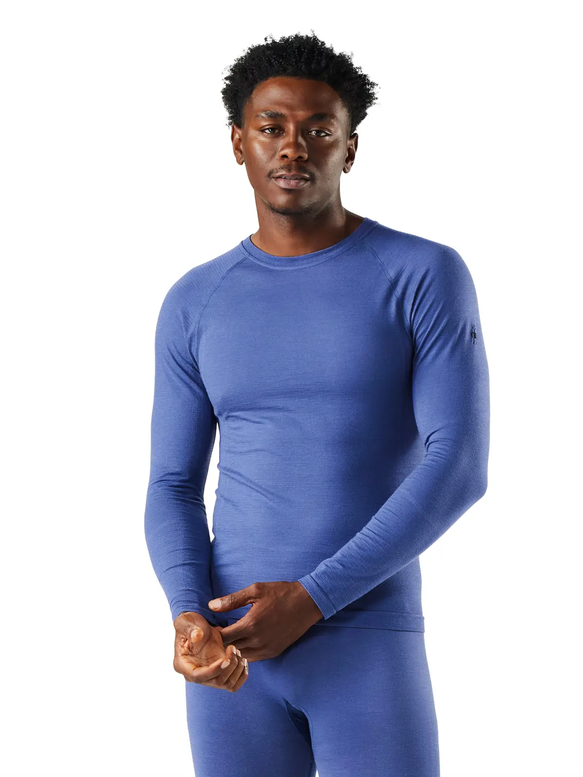 メンズ イントラニット オールシーズンメリノベースレイヤー クルー ナイトフォールブルー S