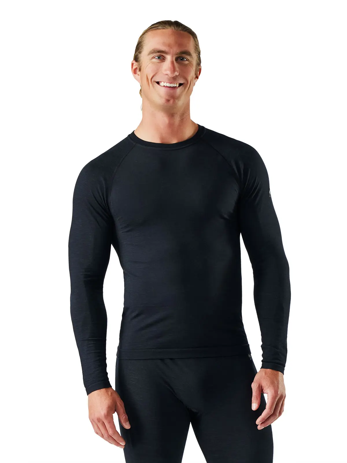メンズ イントラニット オールシーズンメリノベースレイヤー クルー ブラック S