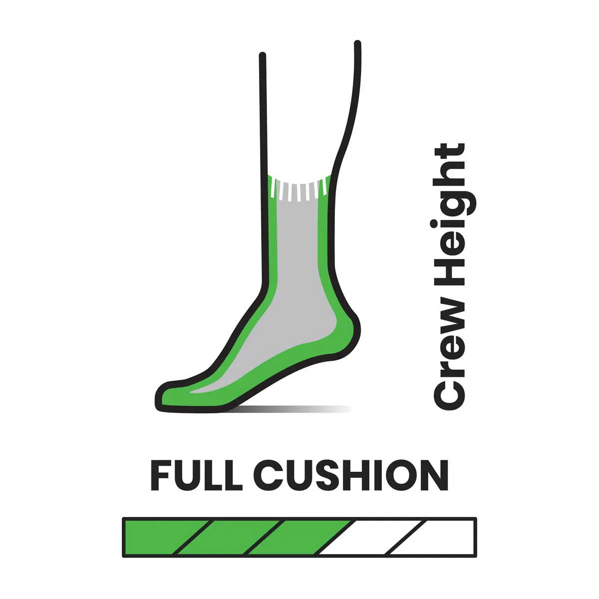 ウィメンズ ハイク フルクッション クルー ミディアムグレー M