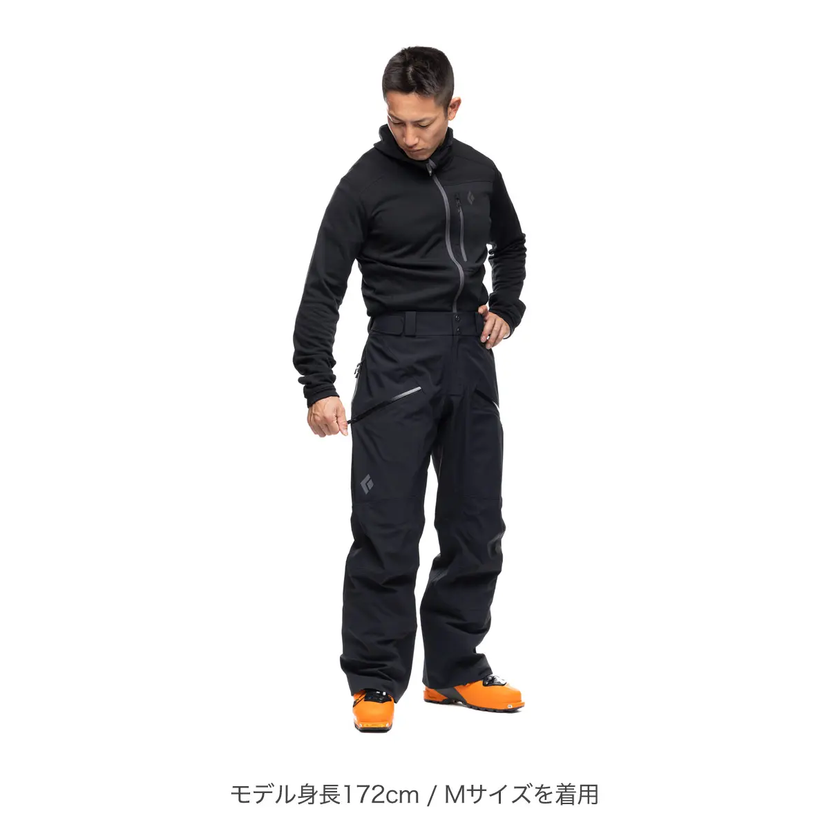 メンズ リーコンストレッチスキーパンツ(S ブラック): ブラック