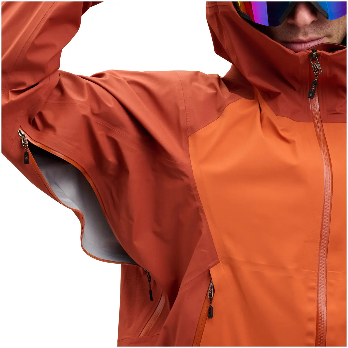 メンズ リーコンストレッチLTシェル(S サフラン/バーントシエナ