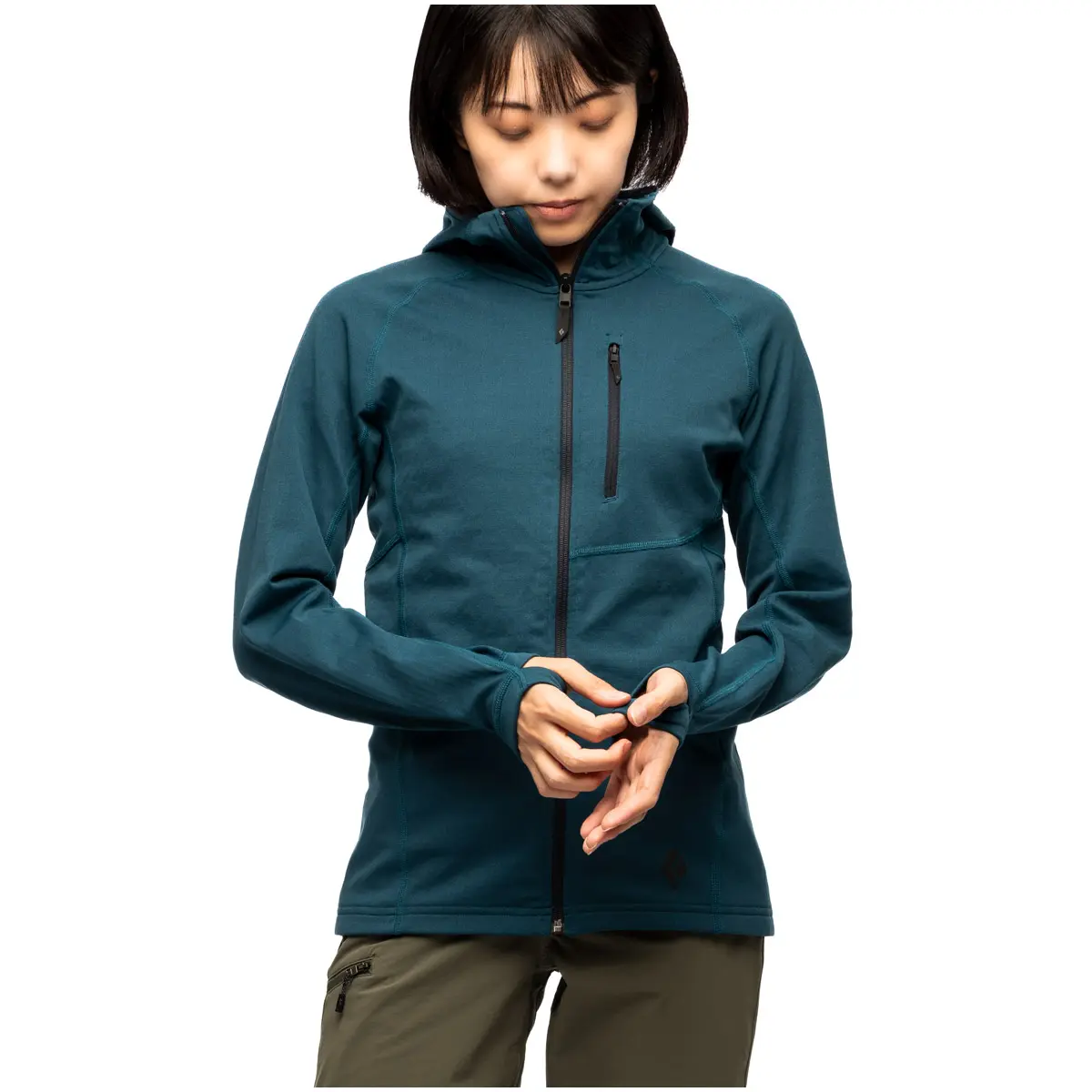 ウィメンズ コエフィシエントフリースフーディー パインスモーク XS