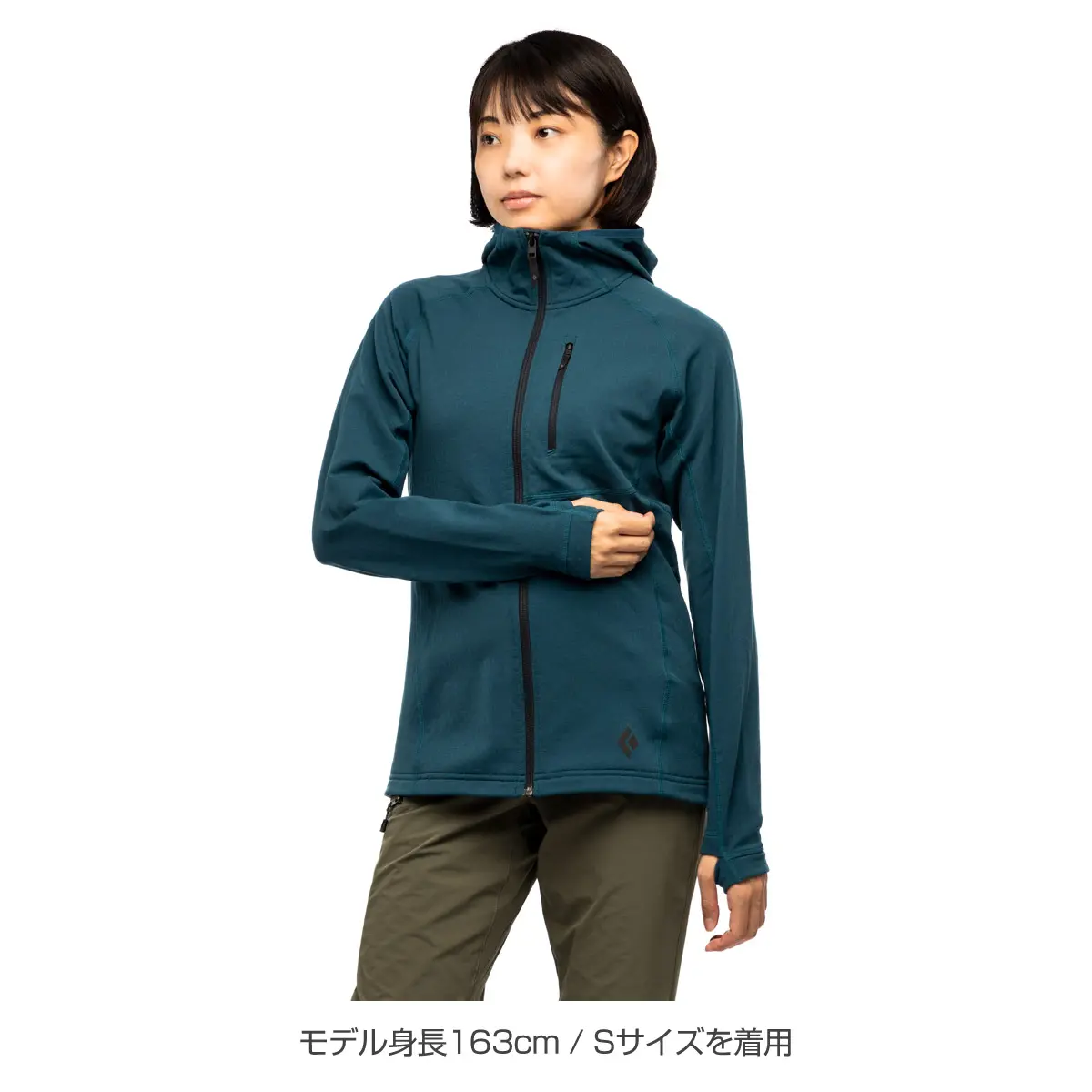 ウィメンズ コエフィシエントフリースフーディー パインスモーク XS