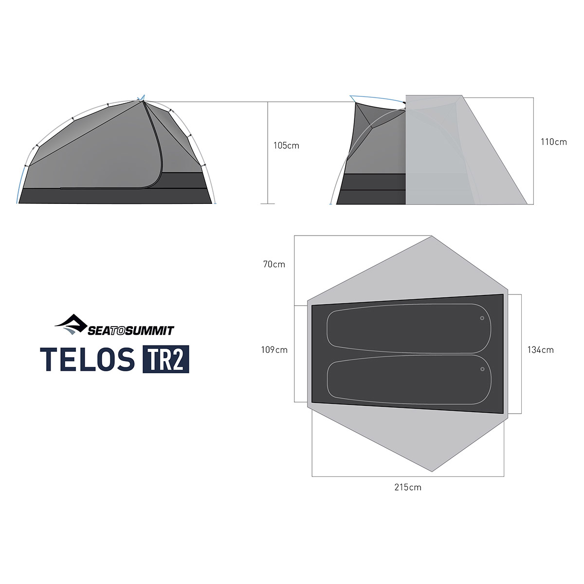 テロスTR2テント(グレー): シートゥサミット | ロストアローオンライン