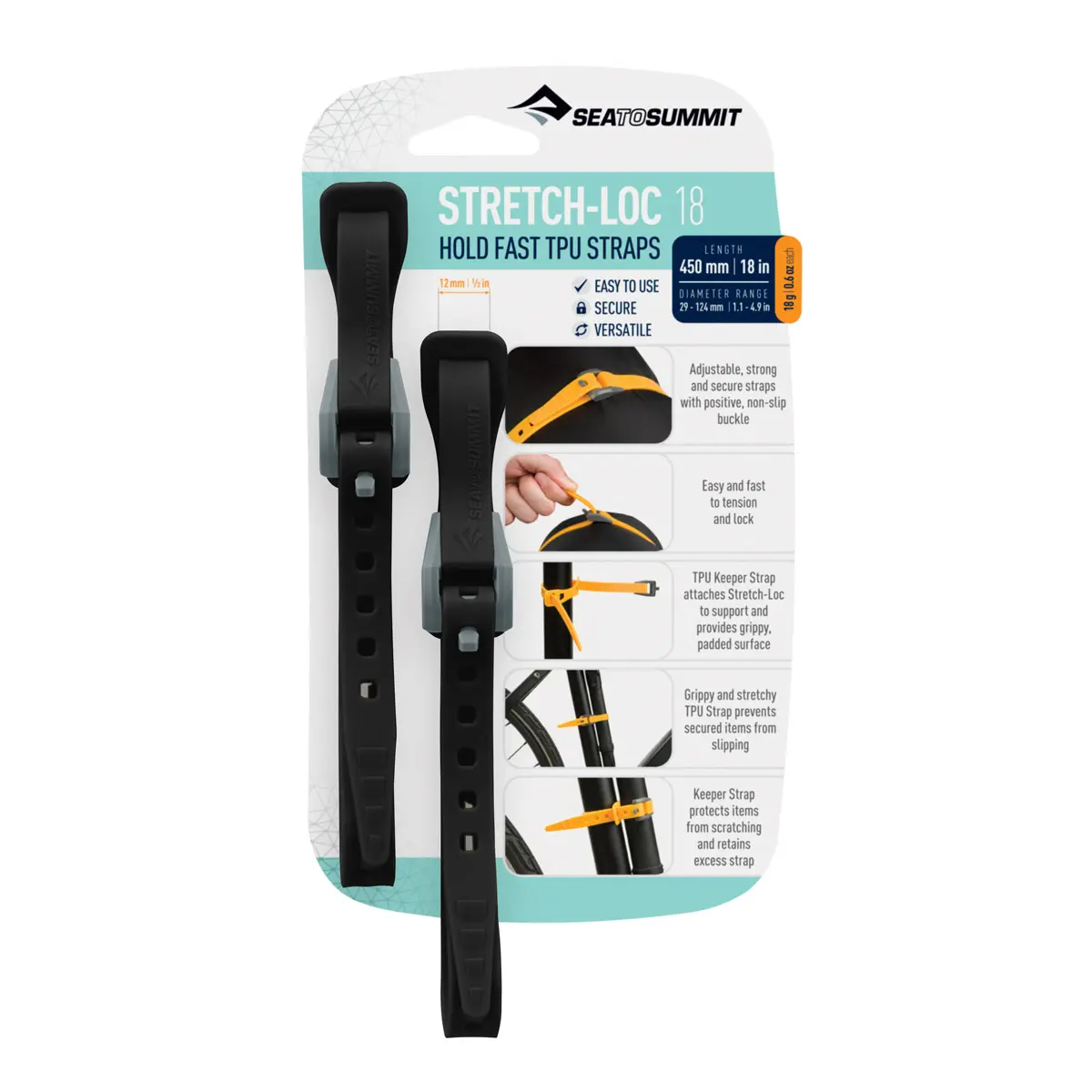 ストレッチロック ブラック 18(12mmx450mm2Pack)