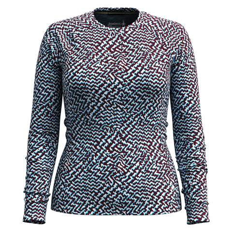 【OUTLET】ウィメンズ クラシックサーマルメリノ ベースレイヤークルー (パープルアイリスレトロライン XS)