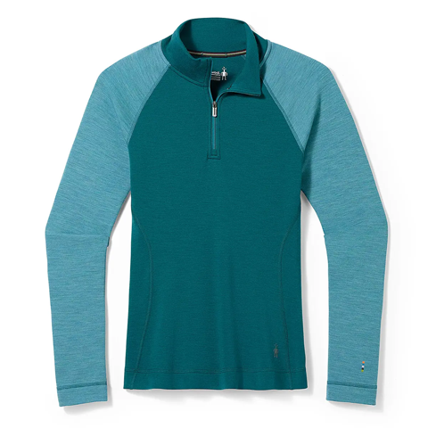 【OUTLET】ウィメンズ クラシックサーマルメリノ ベースレイヤー1/4ジップ (エメラルドグリーン XS)