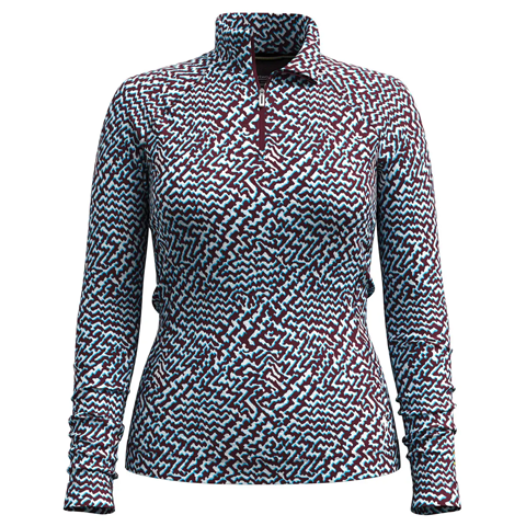 【OUTLET】ウィメンズ クラシックサーマルメリノ ベースレイヤー1/4ジップ (パープルアイリスレトロライン XS)