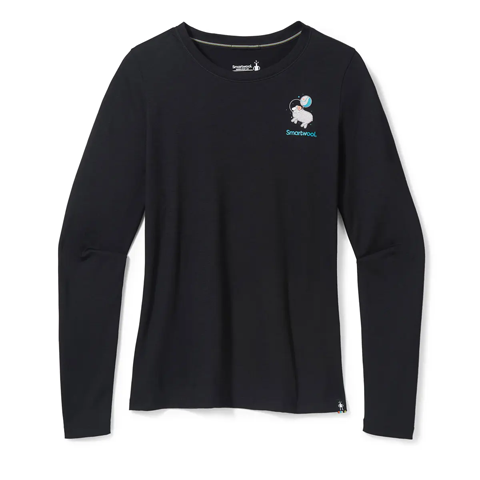 【OUTLET】ウィメンズ ワンスモールステップフォーシープ ロングスリーブグラフィックティー (ブラック XS)