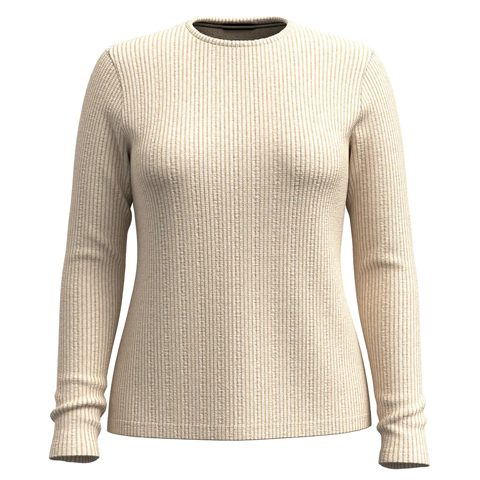 【OUTLET】ウィメンズ サーマルメリノ リブクルー (トーストココナッツヘザー XS)