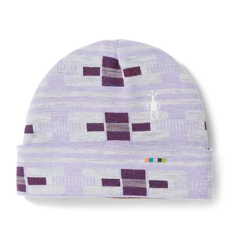 【OUTLET】キッズ サーマルメリノ リバーシブルパターンカフドビーニー (バイオレットフラートウィズミー SM)